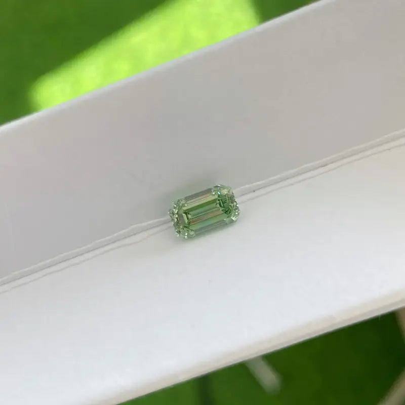 IGI Certified Emerald Cut 1.26 Ct Fancy Intense Green Lab Diamond VS1 Clarity - Gemstone