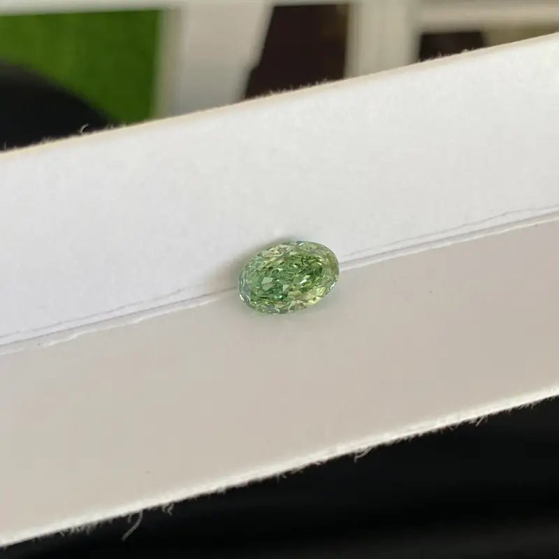 IGI Certified Oval Cut 1.82 Ct Fancy Intense Green Lab Diamond VVS2 Clarity - Gemstone