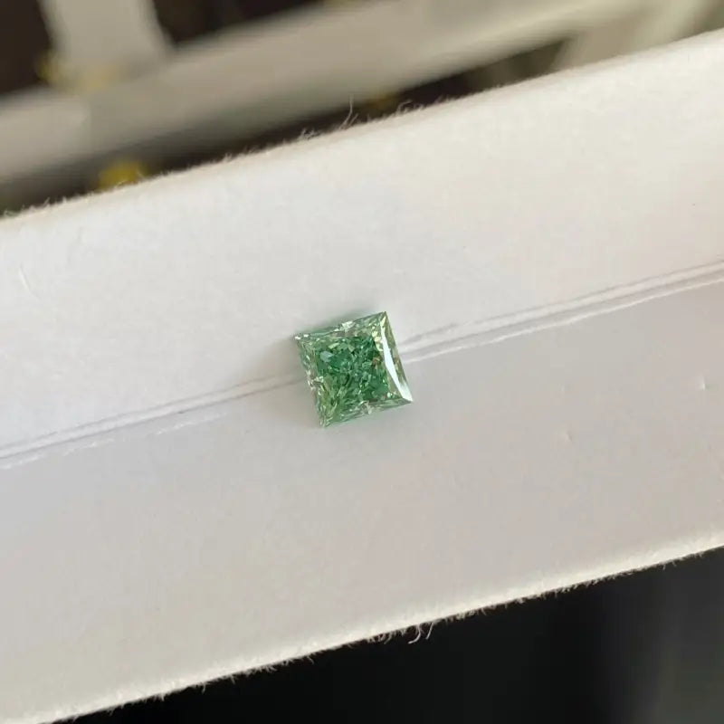 IGI Certified Princess Cut 1.61 Ct Fancy Intense Green Lab Diamond VS1 Clarity - Gemstone