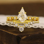 Load image into Gallery viewer, Kite Shape Lab Diamond Wedding Bridal Ring Set - 2pcs - Wedding Ring
