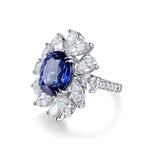 Load image into Gallery viewer, Luxury Marquise &amp; Pear Cluster 8.4 Ct Lab Blue Sapphire Engagement Ring - Engagement Ring
