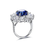 Load image into Gallery viewer, Luxury Marquise &amp; Pear Cluster 8.4 Ct Lab Blue Sapphire Engagement Ring - Engagement Ring
