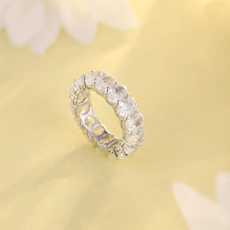 Oval Cut Lab Diamond Eternity Band - Wedding Ring