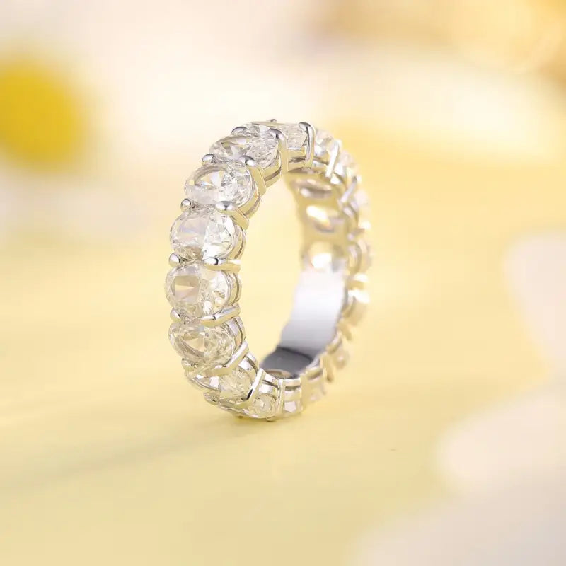 Oval Cut Lab Diamond Eternity Band - Wedding Ring