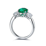 Load image into Gallery viewer, Oval Cut Lab Emerald Three-Stone Engagement Ring - Engagement Ring
