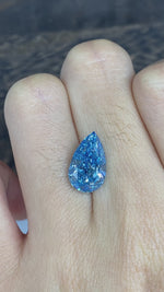 Load and play video in Gallery viewer, 3.381 Ct Pear Cut Fancy Blue Lab Diamond VS
