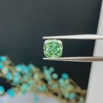 Load and play video in Gallery viewer, IGI Certified Cushion Cut 2.05 Ct Fancy Intense Green Lab Diamond VS1 Clarity
