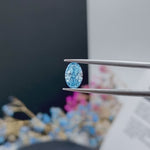 Load and play video in Gallery viewer, IGI Certified Oval Cut 1.02 Ct Fancy Intense Blue Lab Diamond VS1 Clarity
