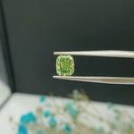 Load and play video in Gallery viewer, IGI Certified Cushion Cut 1.01 Ct Fancy Intense Green Lab Diamond VS2 Clarity
