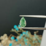 Load and play video in Gallery viewer, IGI Certified Pear Cut 1.28 Ct Fancy Intense Green Lab Diamond VS1 Clarity
