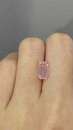 Load and play video in Gallery viewer, IGI Certified Emerald Cut 2.54 Ct Fancy Pink Lab Diamond VS1 VG Clarity
