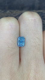 Load and play video in Gallery viewer, 1.046 Ct Radiant Cut Fancy Blue Lab Diamond VS
