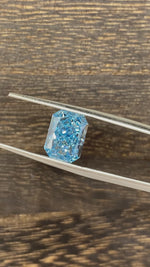 Load and play video in Gallery viewer, 3.015 Ct Radiant Cut Fancy Blue Lab Diamond VS2
