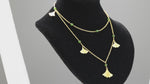 Load and play video in Gallery viewer, Golden Ginkgo &amp; Green Hetian Jasper Long Necklace
