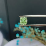 Load and play video in Gallery viewer, IGI Certified Cushion Cut 2.12 Ct Fancy Intense Green Lab Diamond VVS2 Clarity
