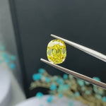 Load and play video in Gallery viewer, IGI Certified Elongated European Cut 3.01 Ct Fancy Vivid Yellow Lab Diamond VS2 Clarity
