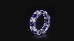 Load and play video in Gallery viewer, Alternating Emerald Cut Lab Blue Sapphire Eternity Band
