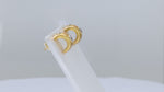 Load and play video in Gallery viewer, Crescent Brushed Gold  Filled with Round CZ Huggie Earrings
