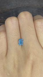 Load and play video in Gallery viewer, 0.936 Ct Radiant Cut Fancy Blue Lab Diamond VS1
