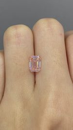 Load and play video in Gallery viewer, IGI Certified Emerald Cut 1.75 Ct Fancy Pink Lab Diamond VS1 VG Clarity
