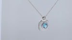 Load and play video in Gallery viewer, Cushion Blue Topaz &amp; Nacre Pendant Necklace
