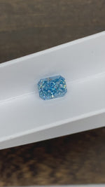 Load and play video in Gallery viewer, 3.015 Ct Radiant Cut Fancy Blue Lab Diamond VS2
