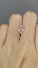 Load and play video in Gallery viewer, IGI Certified Oval Cut 2.52 Ct Fancy Pink Lab Diamond VS2 VG Clarity
