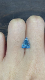 Load and play video in Gallery viewer, 1.58 Ct Trillion Cut Fancy Blue Lab Diamond SI1
