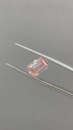 Load and play video in Gallery viewer, IGI Certified Emerald Cut 2.54 Ct Fancy Pink Lab Diamond VS1 VG Clarity
