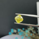 Load and play video in Gallery viewer, IGI Certified Cushion Cut 2.18 Ct Fancy Vivid Yellow Lab Diamond VS1 Clarity
