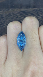 Load and play video in Gallery viewer, 4.519 Ct Marquise Cut Fancy Blue Lab Diamond VS1
