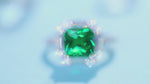 Load and play video in Gallery viewer, 2 Ct Princess Cut Lab Emerald Engagement Ring
