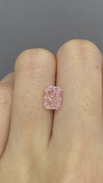 Load and play video in Gallery viewer, IGI Certified Radiant Cut 1.68 Ct Fancy Pink Lab Diamond VS1 VG Clarity
