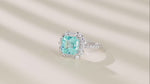 Load and play video in Gallery viewer, 4.5 Ct Asscher Cut Lab Paraiba Engagement Ring
