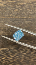 Load and play video in Gallery viewer, 2.435 Ct Radiant Cut Fancy Blue Lab Diamond VS1
