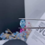 Load and play video in Gallery viewer, IGI Certified Oval Cut 2.59 Ct Fancy Intense Blue Lab Diamond VS1 Clarity
