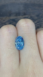 Load and play video in Gallery viewer, 2.695 Ct Oval Cut Fancy Blue Lab Diamond VS1
