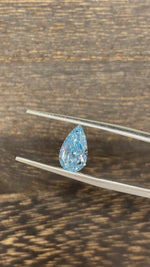 Load and play video in Gallery viewer, 1.197 Ct Pear Cut Fancy Blue Lab Diamond VS1
