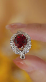 Load and play video in Gallery viewer, Twist Band 4.8 Ct Lab Ruby Engagement Ring
