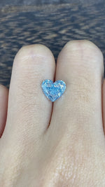 Load and play video in Gallery viewer, 1.770 Ct Heart Shape Fancy Blue Lab Diamond VS
