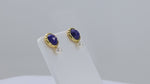 Load and play video in Gallery viewer, Round Lapis Lazuli &amp; Pearl Earrings
