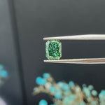 Load and play video in Gallery viewer, IGI Certified Radiant Cut 1.63 Ct Fancy Intense Green Lab Diamond VS1 Clarity
