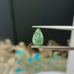 Load and play video in Gallery viewer, IGI Certified Pear Cut 1.02 Ct Fancy Intense Green Lab Diamond VS1 Clarity
