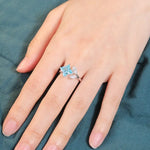 Load image into Gallery viewer, Snowflake Toi Et Moi Moissanite Engagement Ring - Engagement Ring
