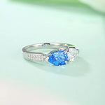 Load image into Gallery viewer, Toi Et Moi Pear Cut Spinel &amp; Moissanite Engagement Ring - Engagement Ring
