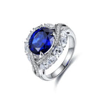 Load image into Gallery viewer, Twist Band 4.8 Ct Lab Blue Sapphire Engagement Ring - Engagement Ring
