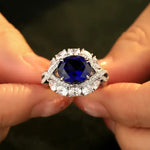 Load image into Gallery viewer, Twist Band 4.8 Ct Lab Blue Sapphire Engagement Ring - Engagement Ring
