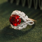 Load image into Gallery viewer, Twist Band 4.8 Ct Lab Ruby Engagement Ring - Engagement Ring
