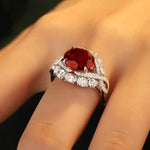 Load image into Gallery viewer, Twist Band 4.8 Ct Lab Ruby Engagement Ring - Engagement Ring
