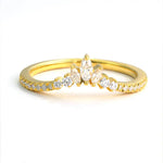 Load image into Gallery viewer, V-Shaped Graduating Marquise Cut &amp; Round Cut Lab Diamond Enhancement Ring - Wedding Ring
